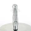 Pleaser - ADORE1020SQ02 Bottes de plateforme, Pole dance chaussures - Couleur argent/Couleur chrome Product image